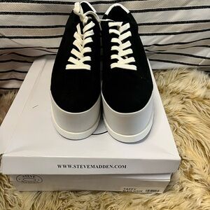 Steve Madden Black and White Platform Sneakers